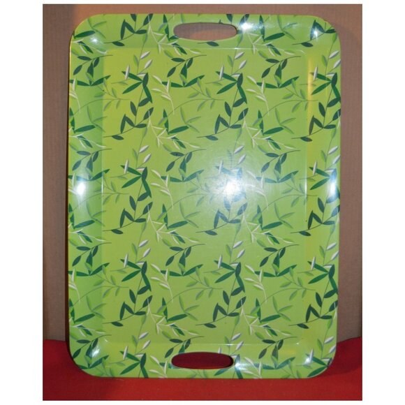 Lot of 2 Leaf Pattern "Luscious Green" Serving Tray Plastic ~18-3/4" L JC Penney - Picture 1 of 4